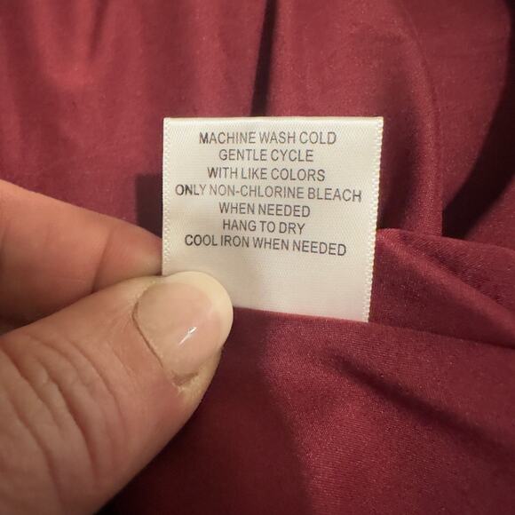 Modcloth NWT Burgundy Pretty Performative Embroider Dress Long Sleeve Retro Sz L - Picture 11 of 14